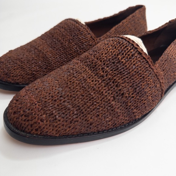 Cole Haan Resort Loafers Men's 10M Brown Woven Leather Artisan Slip On Shoes